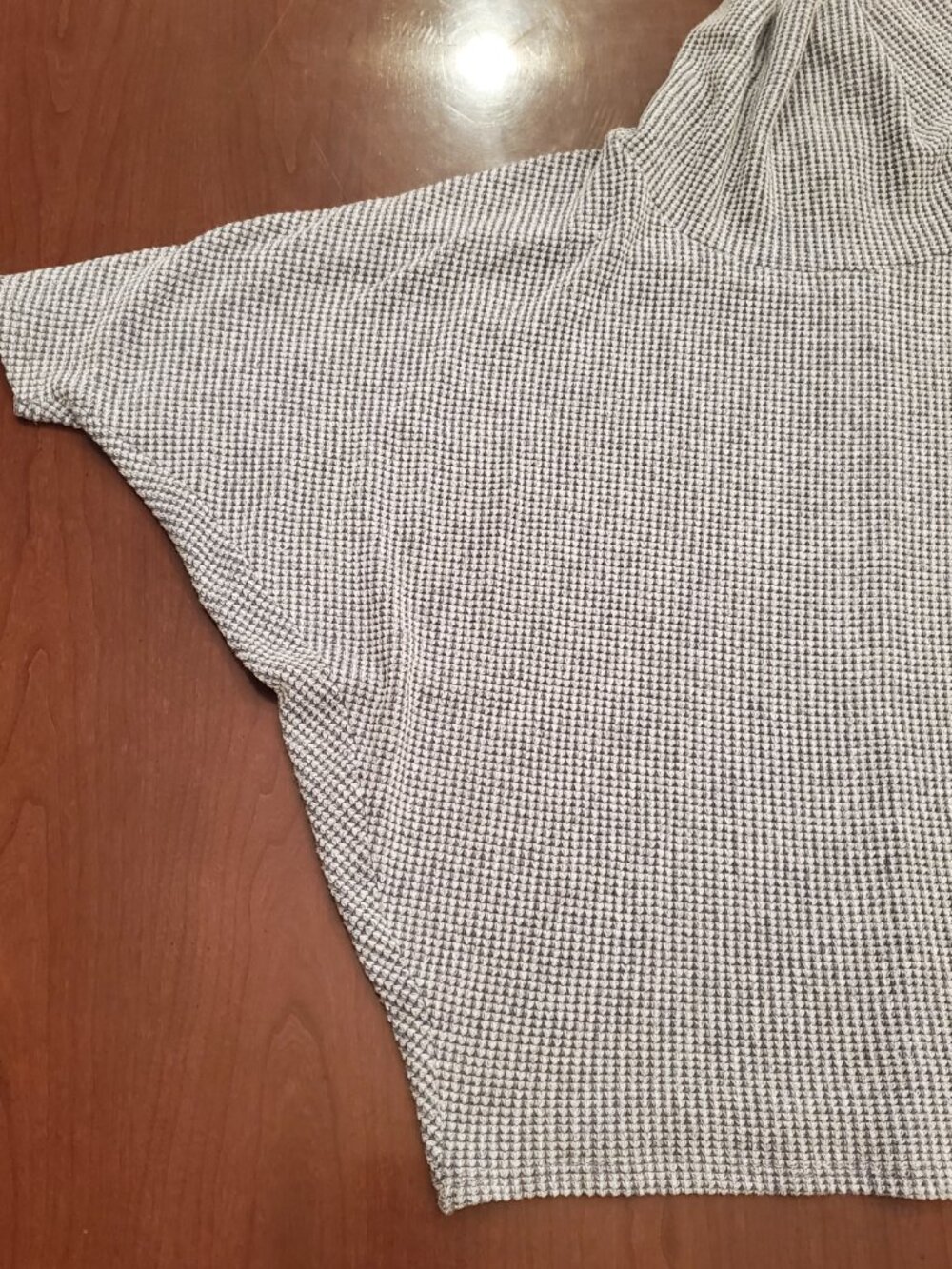 No 11 Los Angeles Womens Small Cowl Neck Waffle Knit Poncho Sweater Blue Grey